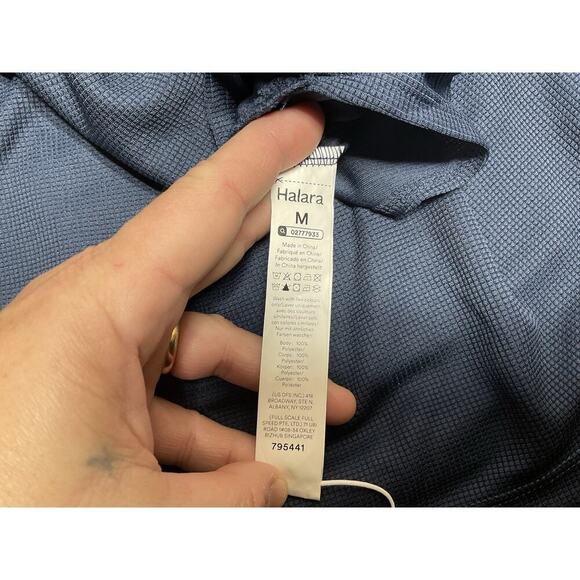 Halara Romper Blue V Neck Short Sleeve Side Pockets Waffle Casual Medium - Picture 12 of 14